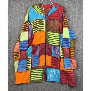 Greater Good Network XXL Hippie Patchwork Jacket Hoodie Festival Indie Artsy